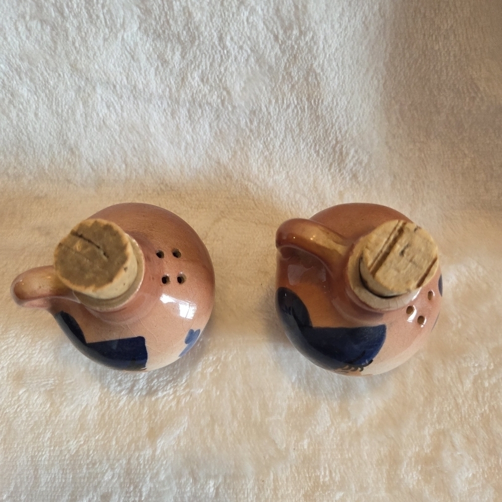 Two Ma Salt & Pepper Set Smoking Pipes On Moonshine Jug Ozark Toothpick - Picture 3 of 11